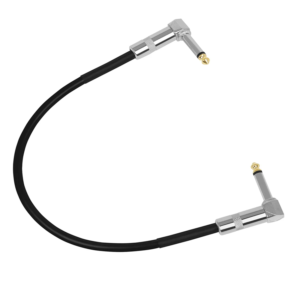 Guitar Effects Pedal Cable 6.35Mm Connecting Wire 30cm Flat Patch Connector Metal Heads Copper Core Accessories