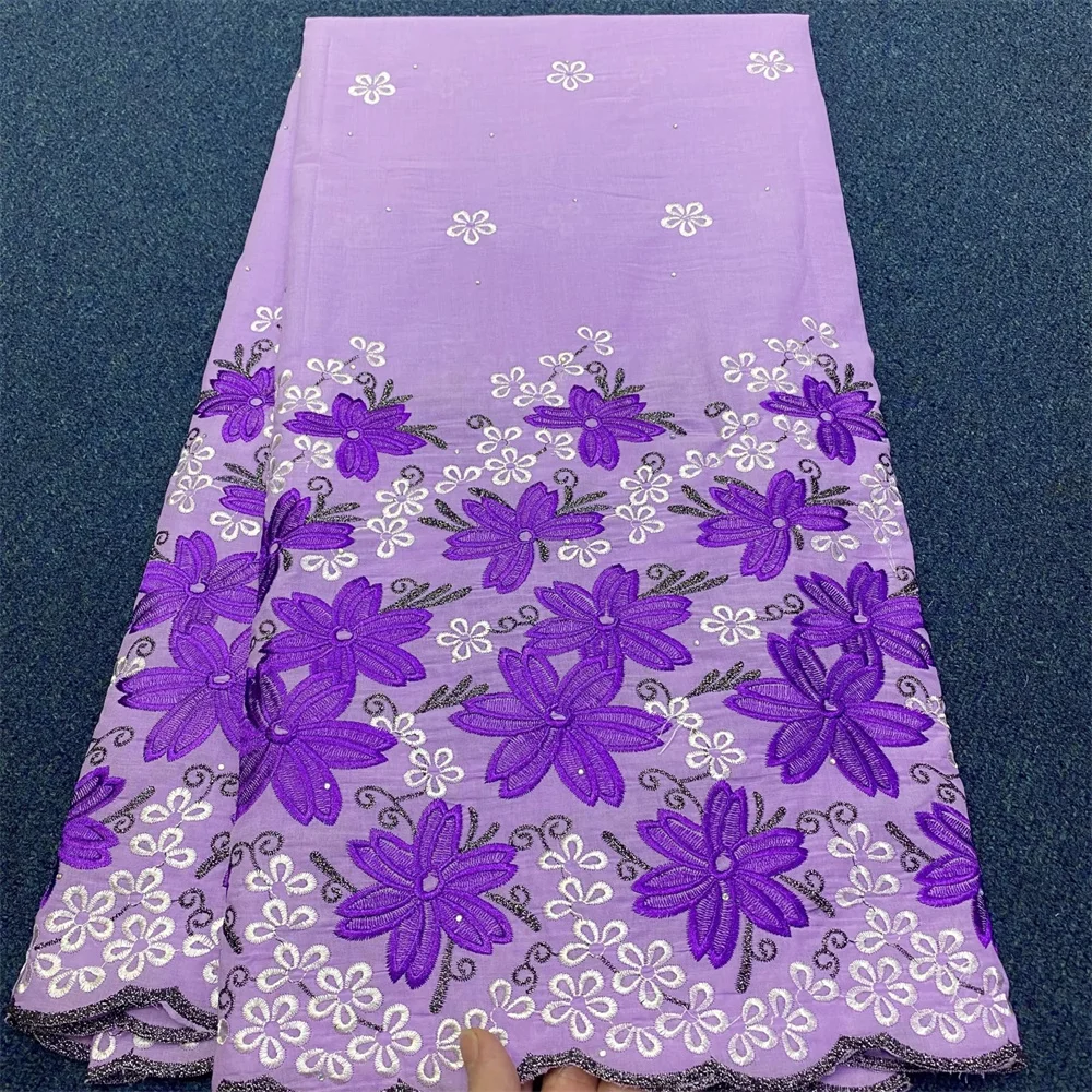 

Swiss Voile Lace Cotton Embroidered African Lace Fabrics, Lilac Lace Material for Women, Party Dress, 5 Yards
