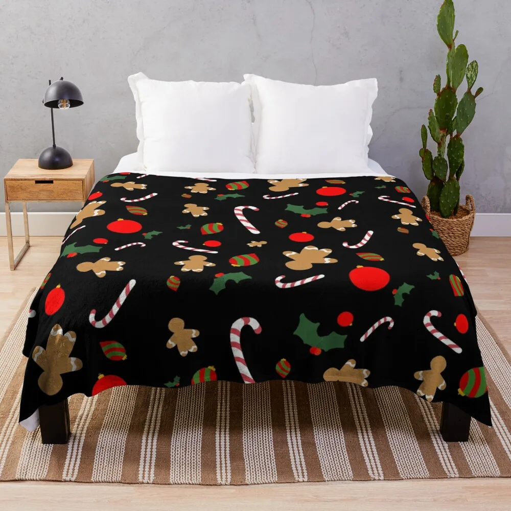 

Holiday pattern Throw Blanket sofa bed Blanket Luxury Flannel Fabric Dorm Room Essentials