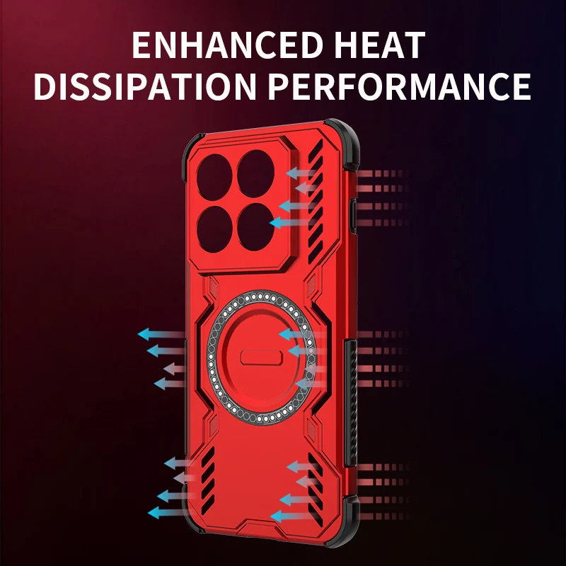 Enhanced Anti-Drop Magnetic Armor Case with Heat Dissipation and Shockproof Cover