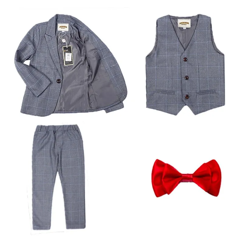 thumbnail image 1 of Trajes de fiesta de boda para bebés, chaqueta, chaleco, pantalones, trajes formales para niños, vestido de bautismo, conjunto de ropa para ceremonia adolescente, 1 of 5