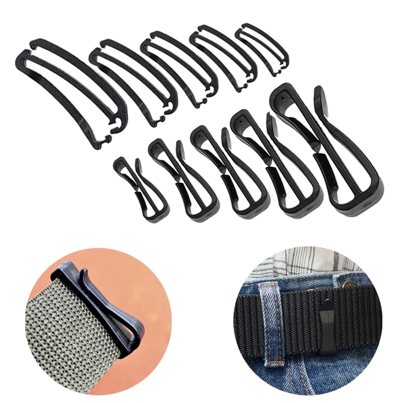 Quick Slip Keeper End Clip Molle Attach Webbing Strap Buckle Waist Belt Clasp Adjust Fastener Connect Link Tactical Backpack Bag