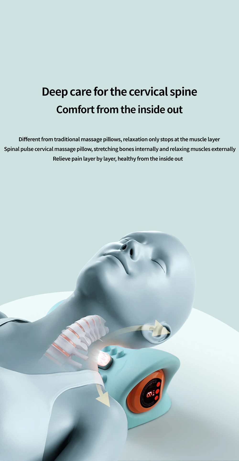 EMS Massager Multifunktionale Infrarot Heizung Airbag Hals Traktion Vibration Halswirbelsäule Schulter Unterstützung Entspannen_voghion.com