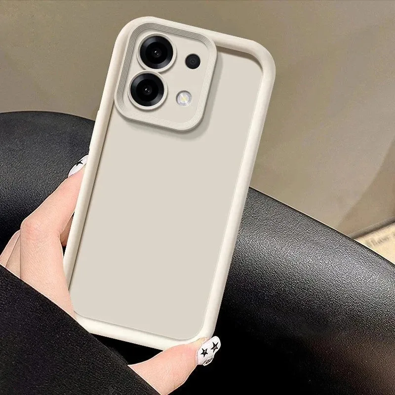 Retro Skin Feel Frosted Point Bumper Protector Square Phone Case
