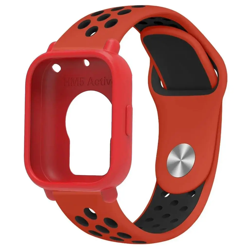Two-Tone Breathable Sports Silicone Band with Soft Hollow Protector