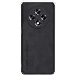 Premium Frosted Leather Anti-Shock Hard Case - Stylish Matte Finish for OPPO F27 (Black)
