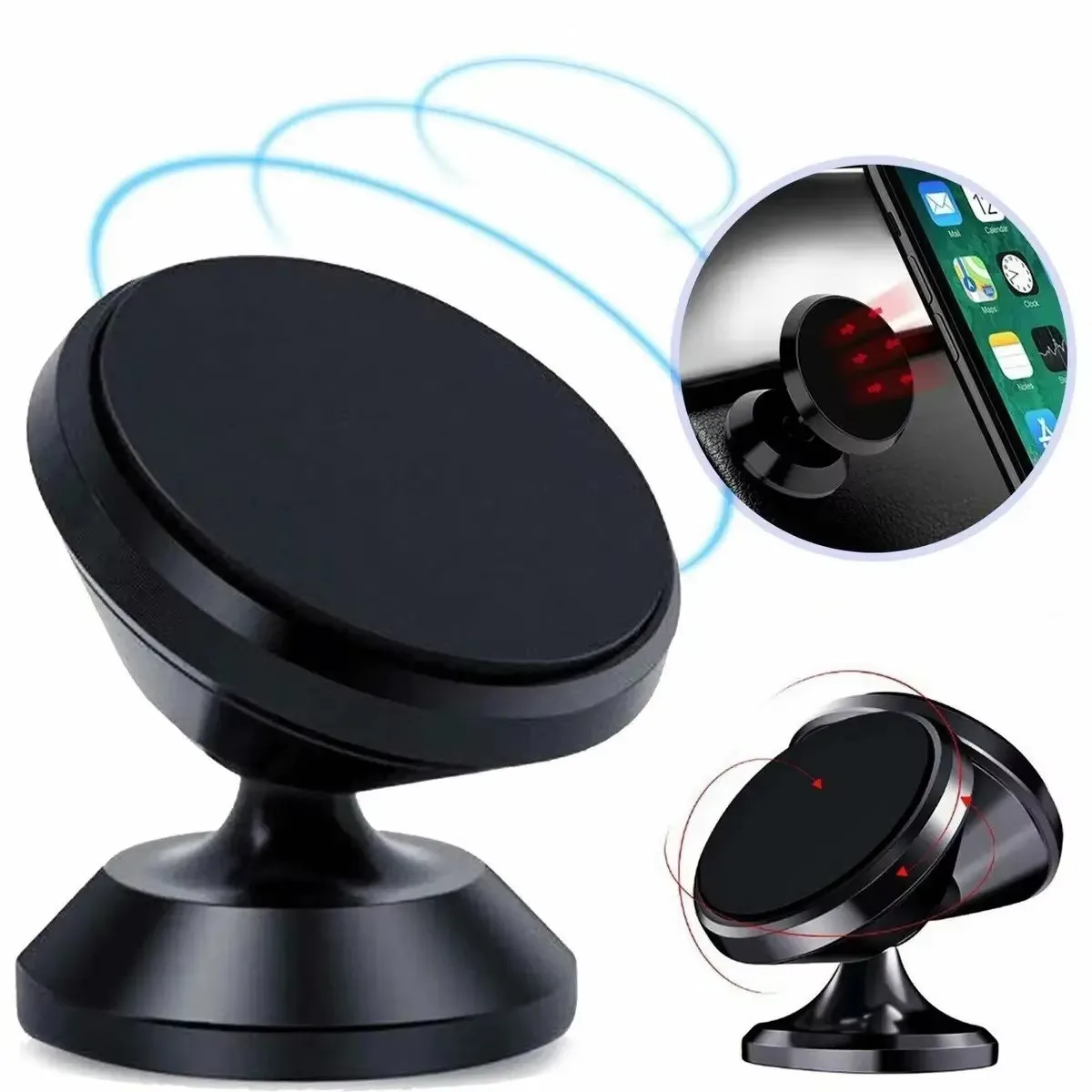 Universal Magnetic Car Phone Holder - Dashboard Mount for Phones and GPS Devices