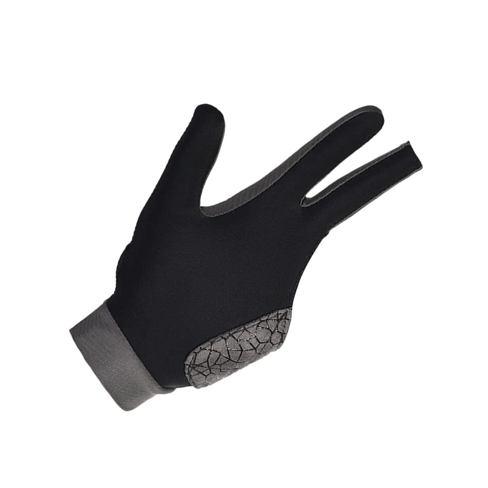 

Billiards Glove Three Finger Pool Cue Snooker Shooter Mitt Elastic Left Hand Women Men Black Silicone