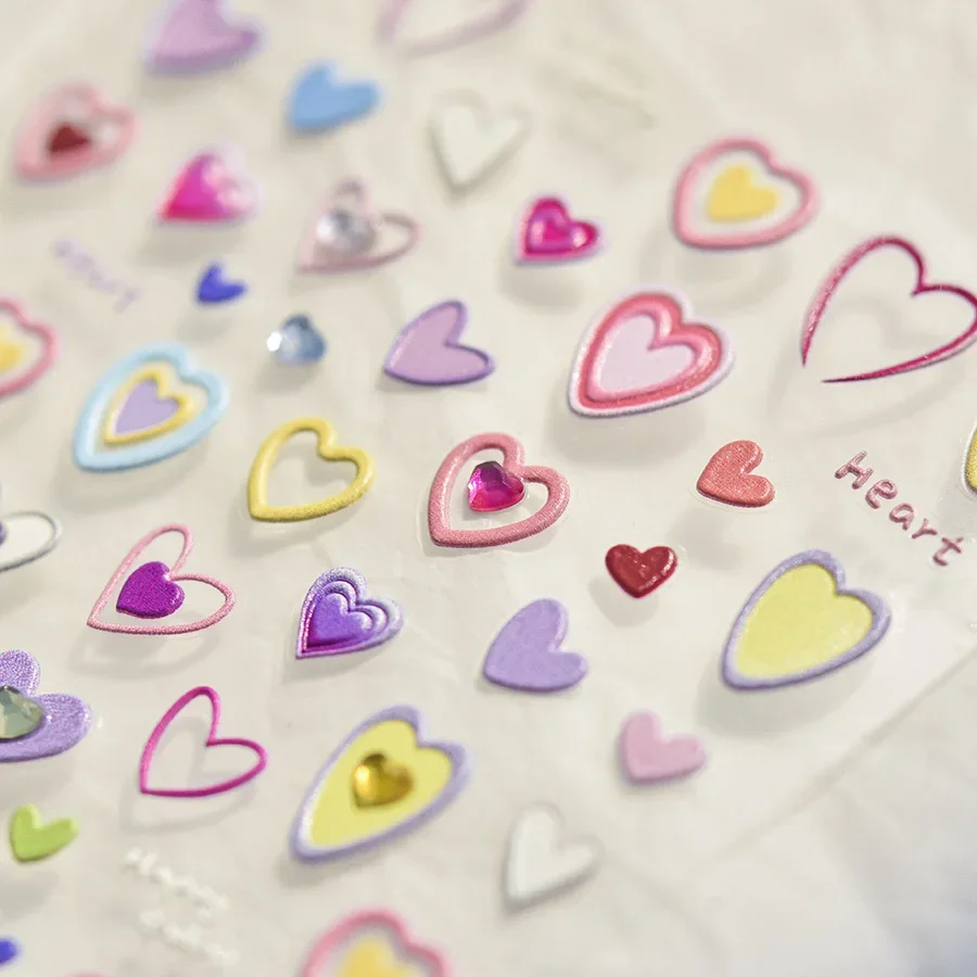 Rosa weiße Schleife Spitze Liebe Herz Erdbeere Kristall 5D Nail Art Aufkleber Strass schicke selbstklebende Dekorationen Maniküre Aufkleber – Detail 17