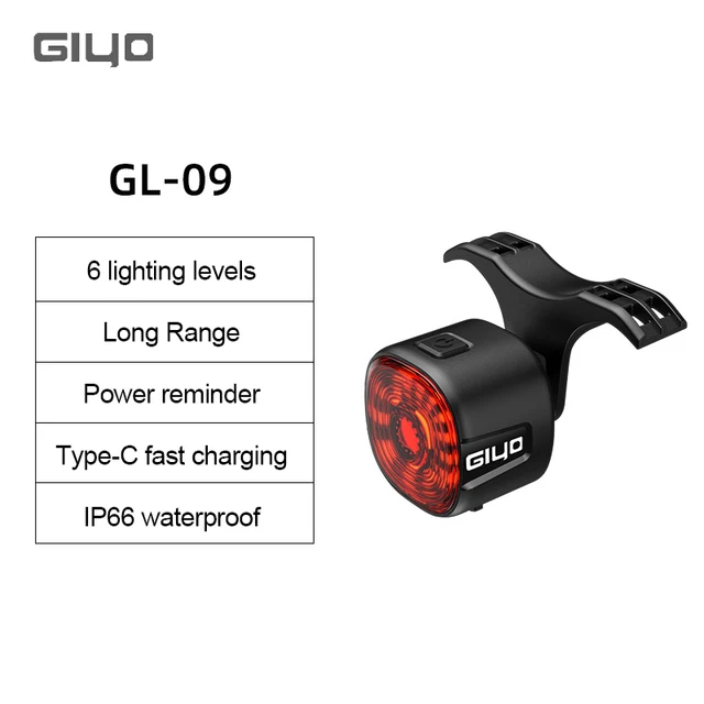 GIYO Night Cycling Safety Bicycle Rear Light Bike USB Charge Taillight