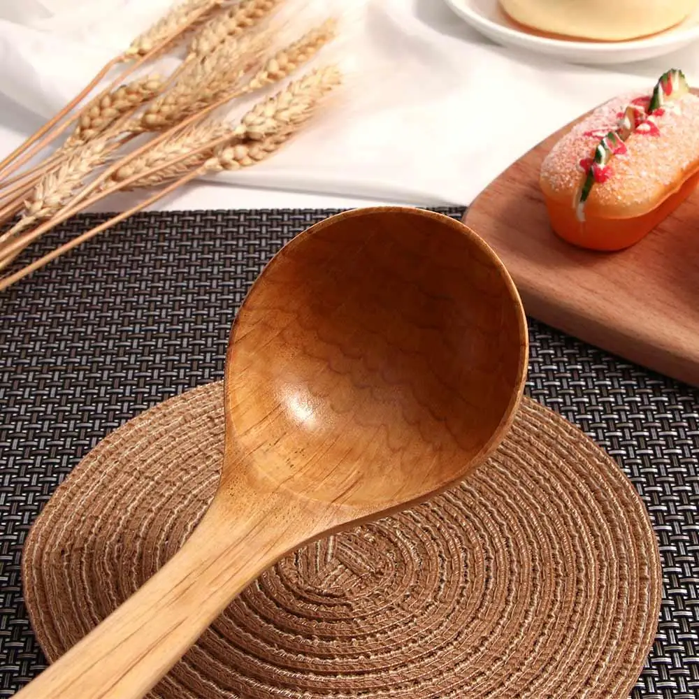Long Wooden Cooking Rice Spatula Scoop Kitchen Utensil Non-stick Hand Wok Shovel Home Cooking Tools