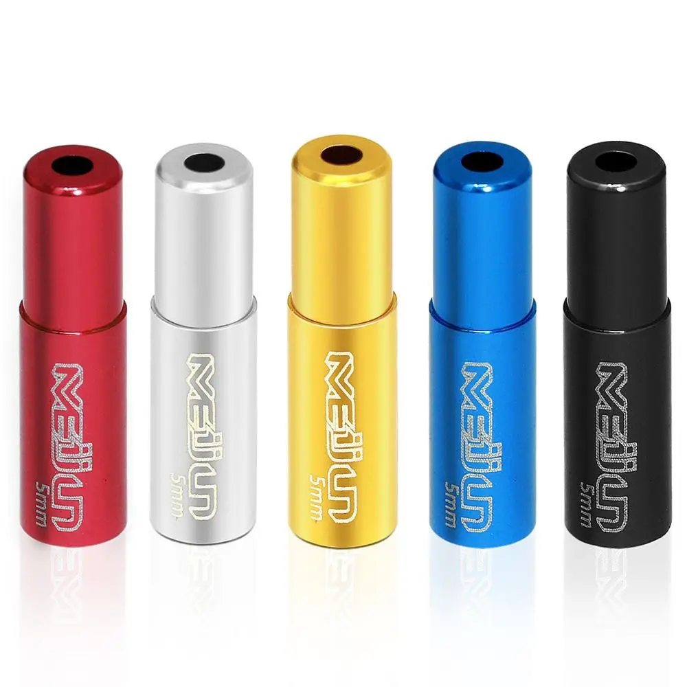 

10 шт. колпачки для велосипедных тросов с тонкой полировкой, 4 мм/5 мм, пылезащитная крышка, крышка для троса переключения, технология анодирования, алюминиевый наконечник для троса