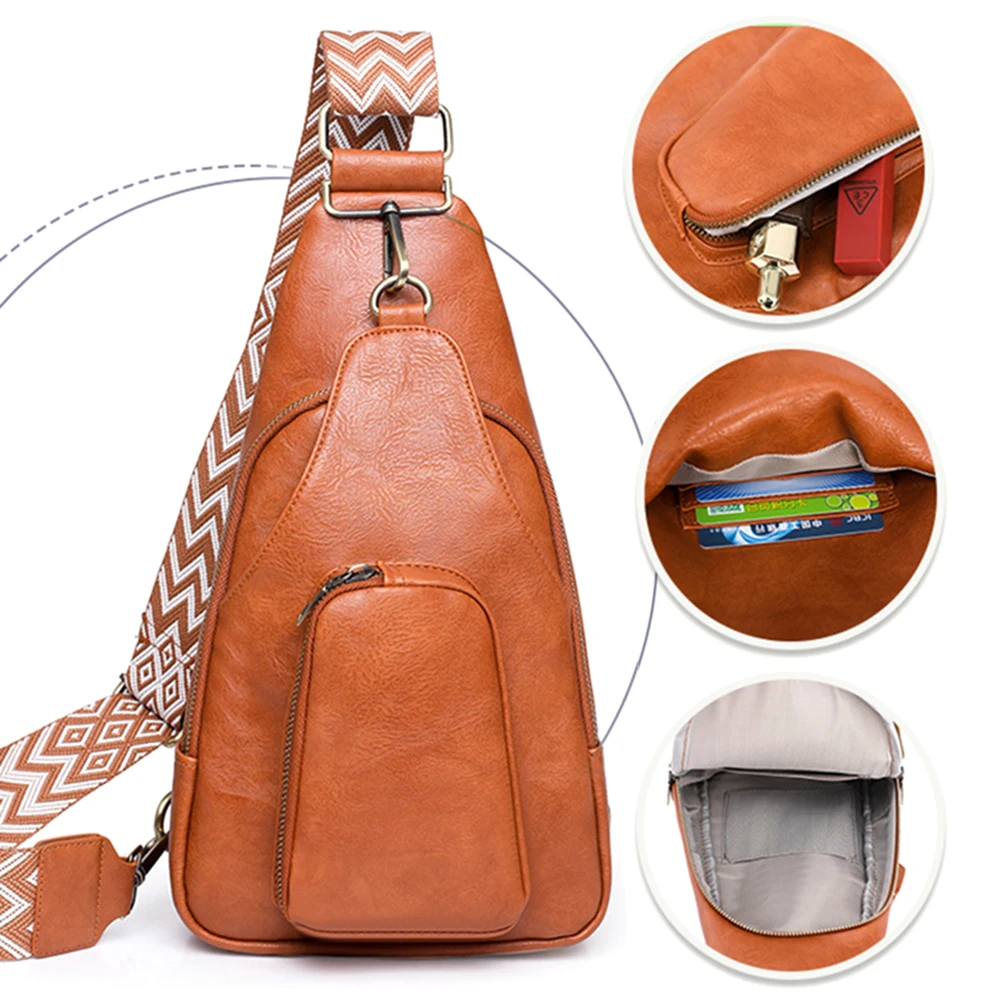 Women Waist Bag Fanny Pack Genuine Leather Chest Bag Female