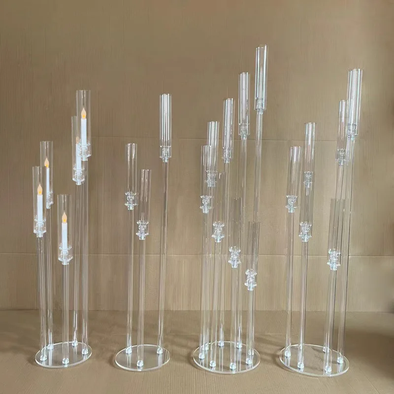 10pcs Wedding Decoration Centerpiece Candelabra Clear Candle Holder