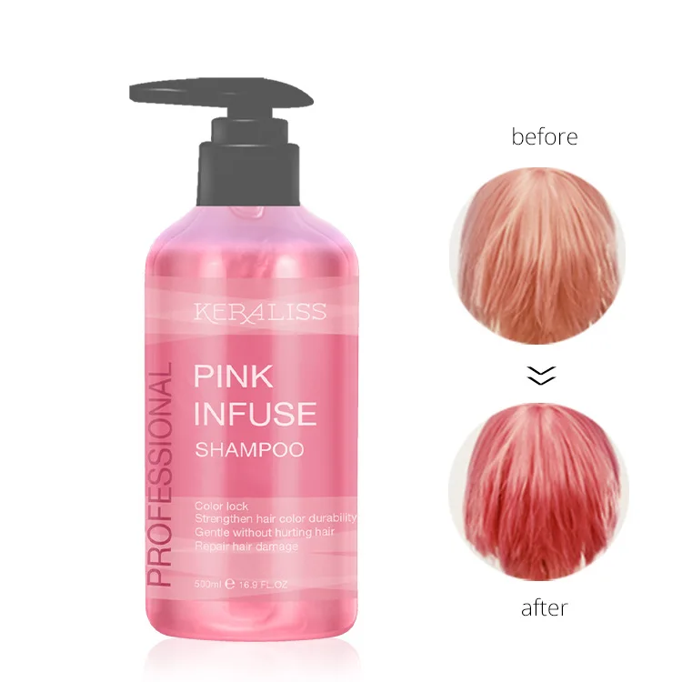 Hair Correction and Makeup 300ml Pink Fixed Color Shampoo Red After Dyed Lock Color Protection Lasting Nourishing fixed color locking hair conditioner after dyeing antifading hair film condicionador supplemental color shampoo color protection