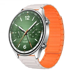 Men's Magnetic Silicone Sport Strap - Universal 22mm Smartwatch Band for Garmin Venu 3 (Starlight orange)
