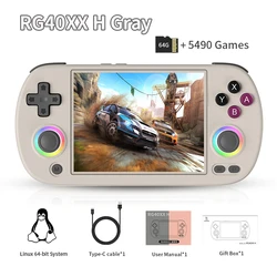 Retro Gaming Handheld Console with 4.0-inch IPS Display and 5000+ Preloaded Games (Gray 64GB)