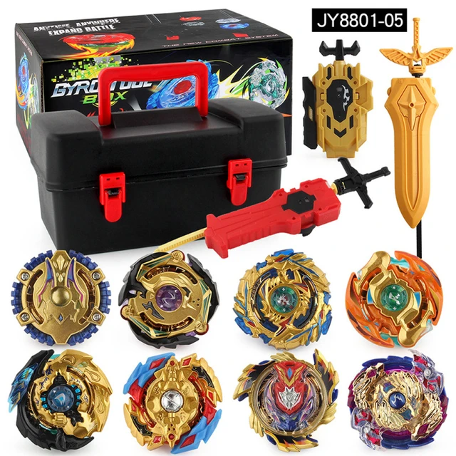 Beyblades Metal Fusion Blay Blade Toys Set 8Pcs Gyro With Wire And Ruler  Launcher Storage Box For Children Halloween，Thanksgiving And Christmas Gift