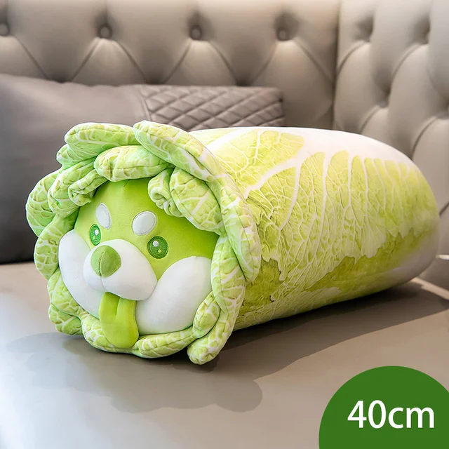 Vegetable Cute Fairy Plush Toy Japanese Cabbage Fluffy Stuffed Animals Dog Soft Doll Shiba Inu Pillow Baby Kids Toys Gift