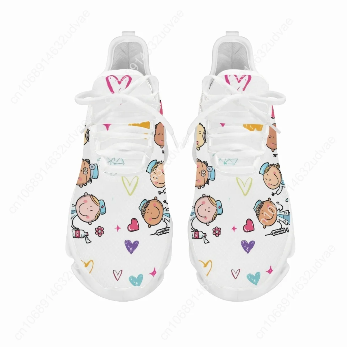 Cartoon Doctor Nurse Shoes for Women Female Flats Shoes Running Sneakers Light Mesh Ladies Footwear chaussure femme