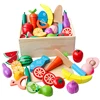 1PC Vegetable and Fruit Food Toys For Children Wooden Magnetic Kitchen Pretend Play Limitation Game Educational Toys for Girls 1