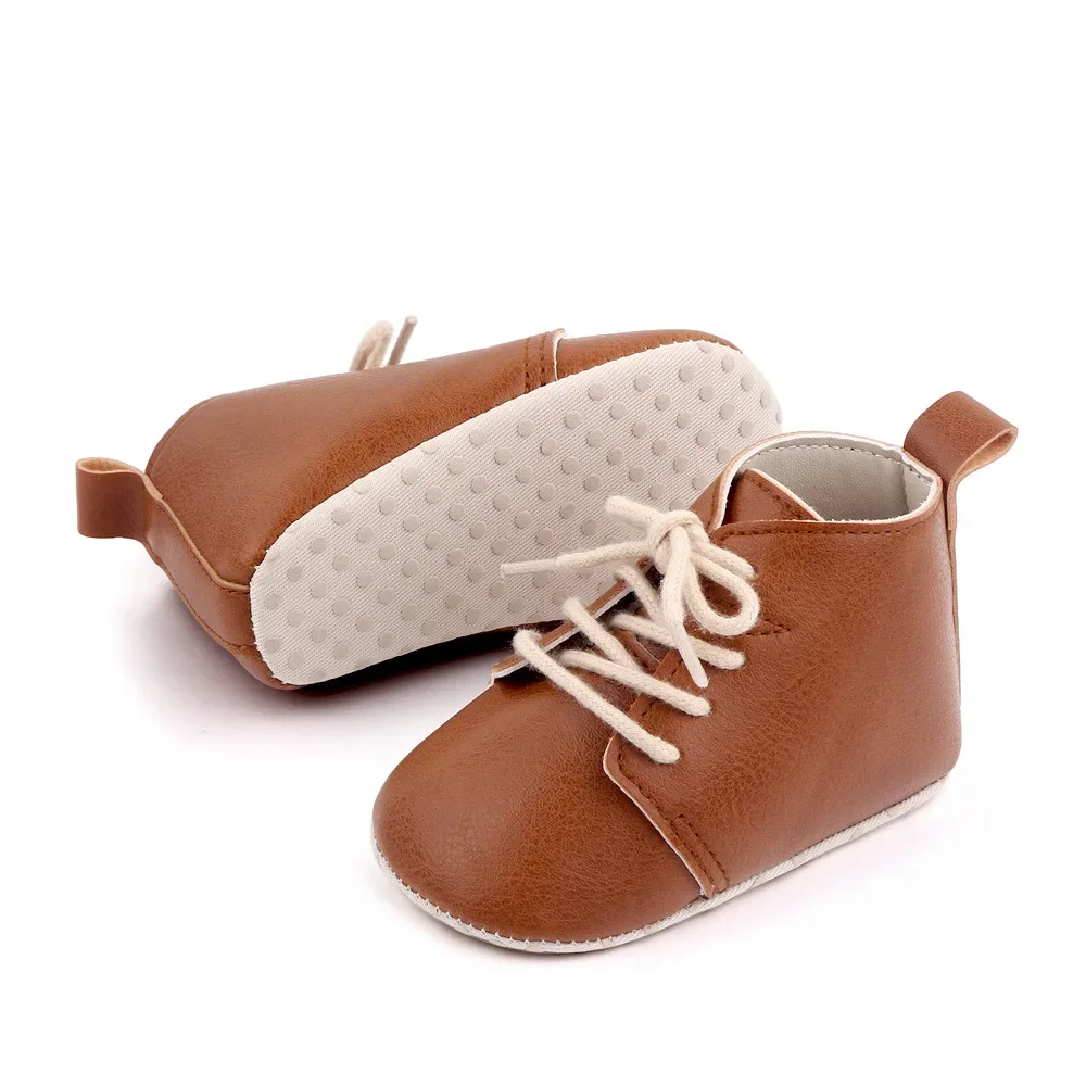 Newborn Baby Shoes Casual Baby Girl Boy PU Leather Infant Toddler Non Slip Soft Sole Sports Shoes First Walker Sneakers 4