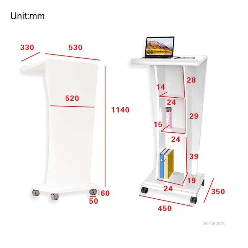 Minimalist Reception Desks Hotel Welcome Reception Counter Modern Light Luxury Office Furniture Host Podium for Conference Room