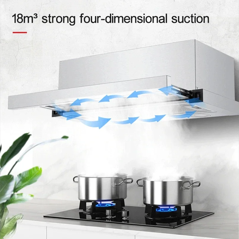 600mm Mini Range Hood Household Kitchen Exhaust Hood Range Hood Pull-Out Range Hood Stainless Steel Kitchen Apartment Range Hood 3
