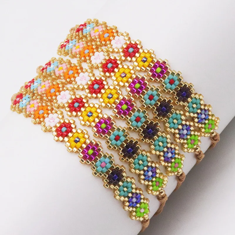 

Браслет из бисера Magritte с градиентом, оригинальное ручное вязание, богемный Регулируемый простой браслет