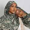 1 pièces Ramadan Hijab imprimé léopard femmes bohème aquarelle doux musulman Hijabs Floral respirant châle enveloppement écharpe foulard chaud