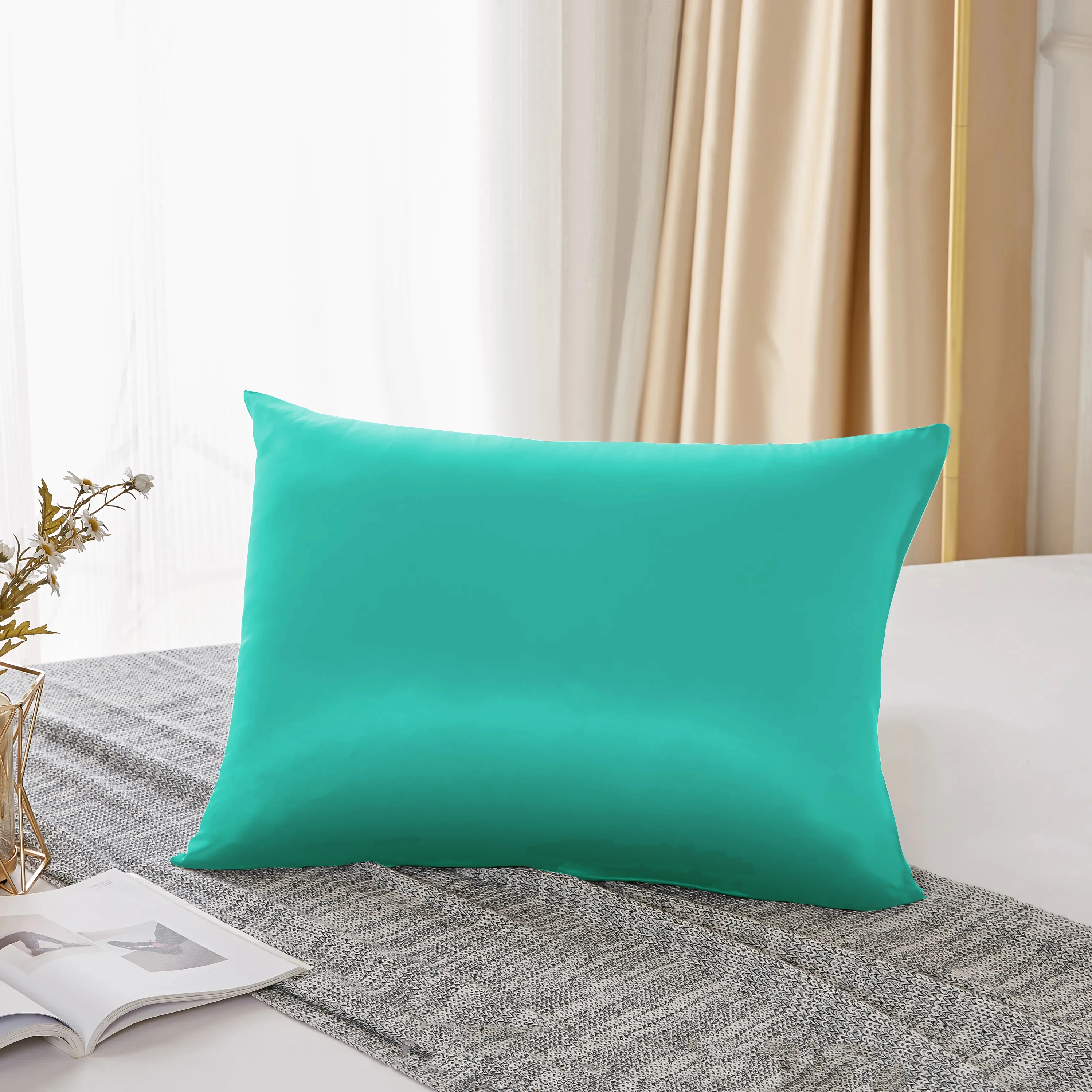 25 Momme 100% Natural Mulberry Silk Pillowcase,Both Sided Pure Silk Pillow Cover Gifts for Women,Pure Silk Pillowcsae For Hair 2