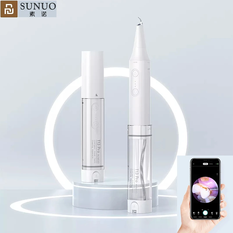 

Youpin SUNUO T13 Pro Visual Electric Teeth Whitening Dental Calculus Scaler Plaque Coffee Stain Tartar Removal High Frequency