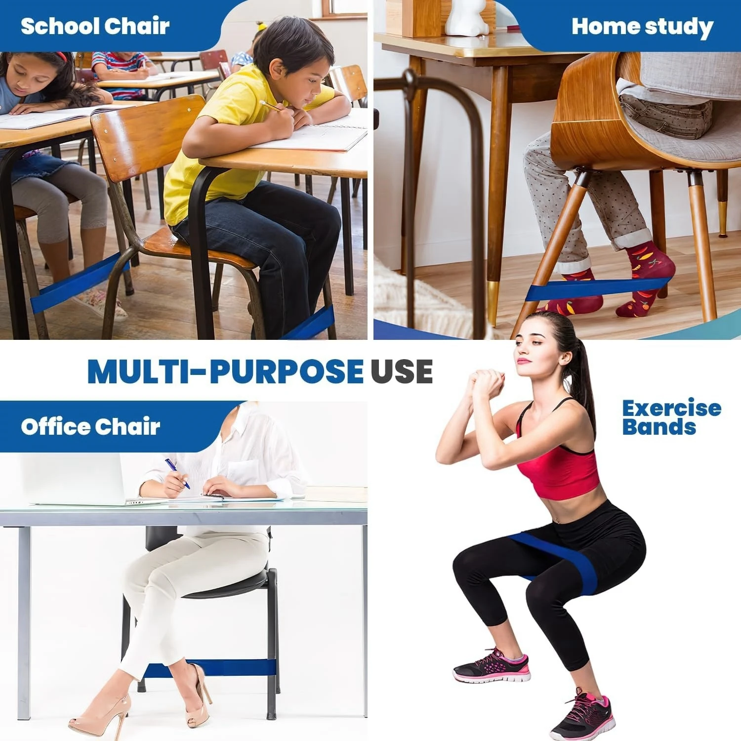 12/20Pcs Stretchy Chair Bands Classroom Chair Bands Desk Straps