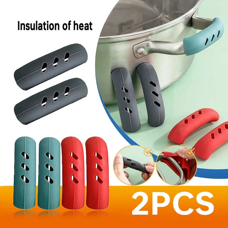 2 PCS Silicone Iron Pot Ears Anti-hot Handle Multi-functional Frying Pan  Handle Set Universal Insulation Casserole Ear Set - AliExpress