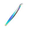 Rainbow Eyelashes Tweezers Anti-static Eyelash Extension Tweezer Fan Lash Eyebrow Tweezers Curved Straight Excellent Closure 1