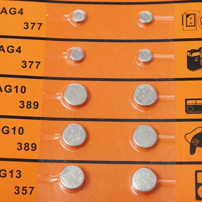 18 pièces piles bouton AG1/AG3/AG4/AG10/AG13/CR2032 piles bouton -  AliExpress