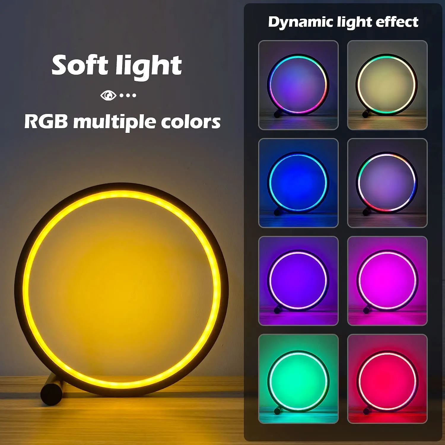 Dimmable Night Light Modern Circle Table Lamp RGBW LED Lights for Room Bedroom Gaming Atmosphere Home Decor Photography Lighting night lights for adults