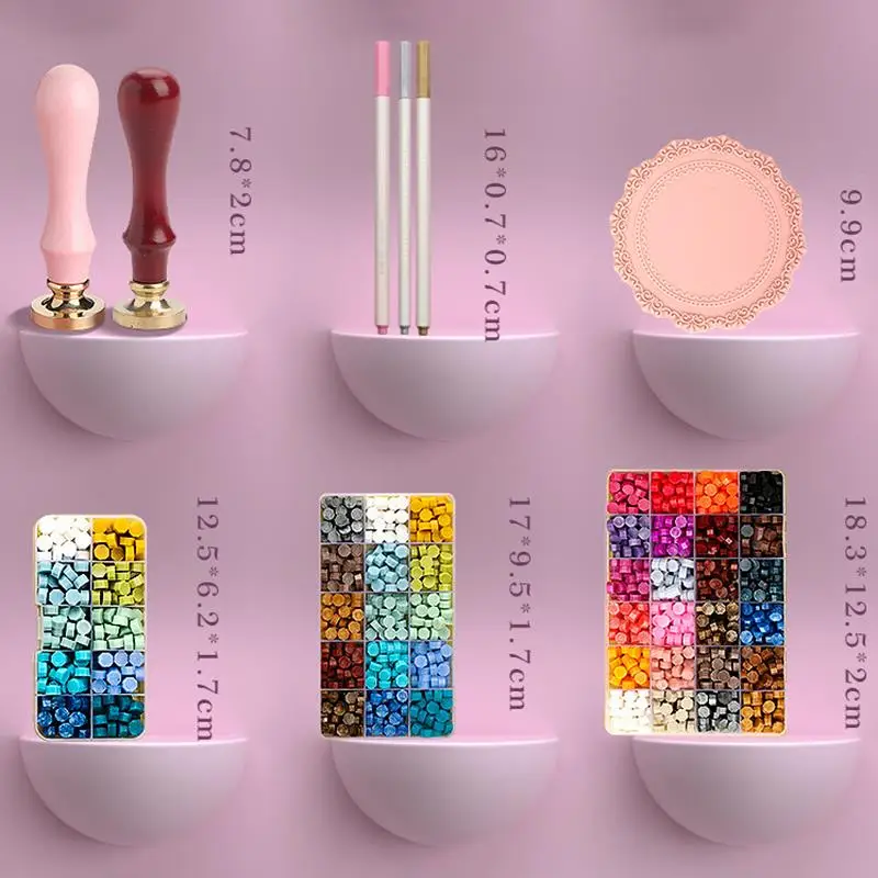 왁스 씰 스탬프 세트, 래커 스탬프 씰링 왁스 키트, DIY 공예 용품, 스크랩북 청첩장 장식 씰링 왁스 세트