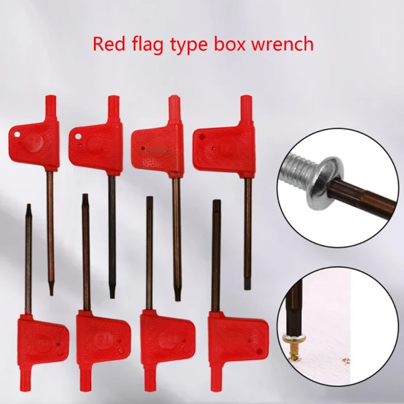 

Plum Shaped Screwdriver High Strength Torsion Force Red Flag Type Box Wrench Not Easy To Slip Teeth During Disassembly