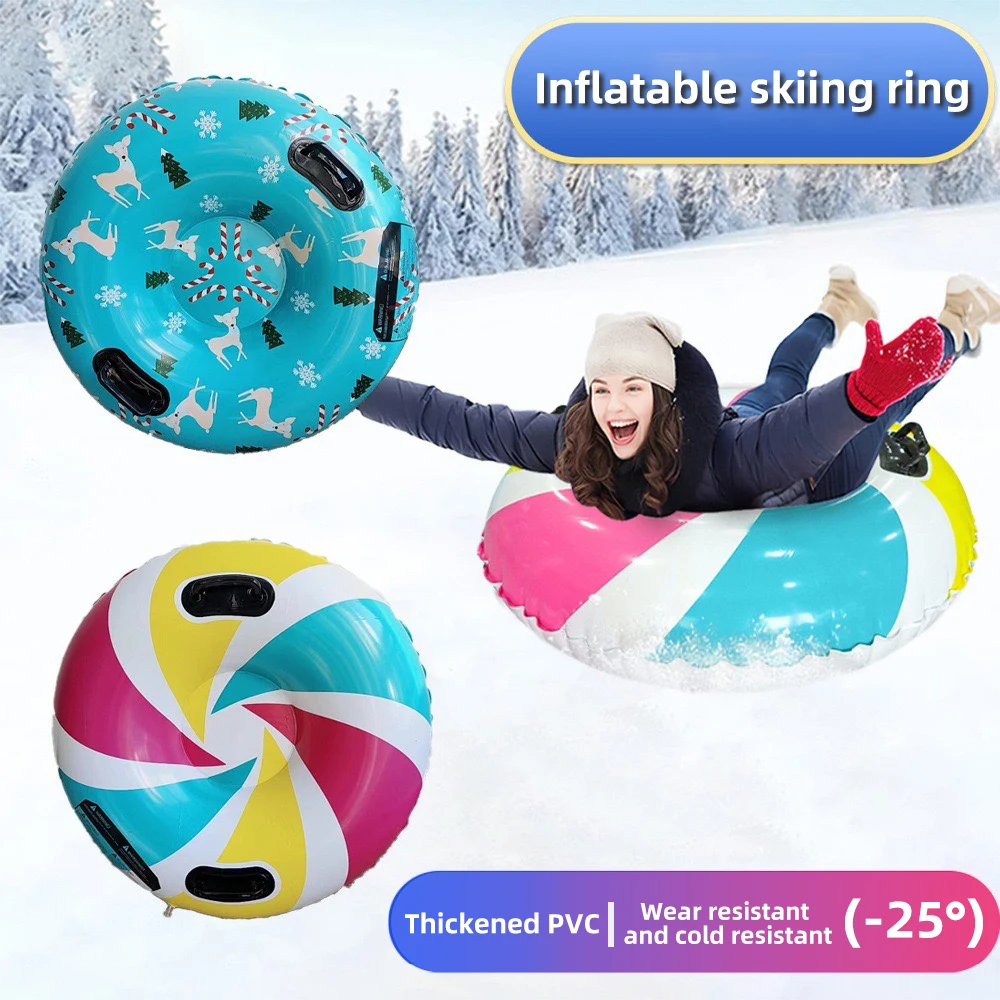 Adult and Children's Winter Outdoor Skiing Ring Thickened Wear resistant Dry Land Skiing Ring Inflatable Ski Mat Toy