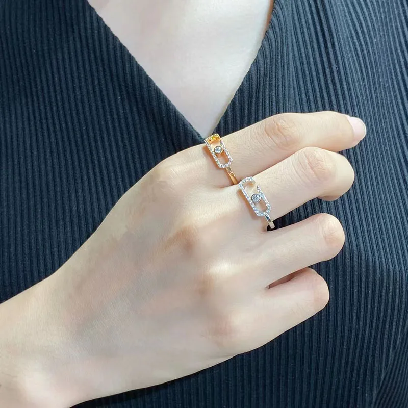 

Simple and fashionable mobile zircon ring Original high-quality logo Exquisite women's holiday gift