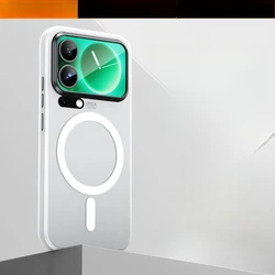 Magsafe Magnetic Luxury Matte Transparent Camera Protective Case for Xiaomi 17Pro Max (WHITE)