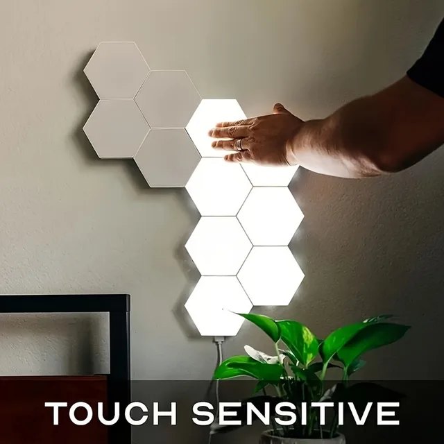 1pc Touch Sensitive Night RGB Lighting, Geometric Module DIY Assembly Night Light,For Living Room, Bedrooms, DIY Lovers 2