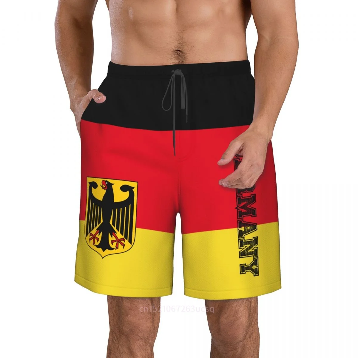 2023 Summer Polyester Germany Country Flag 3D Printed Men's Board Shorts Beach Pocket Running Summer Pants 2