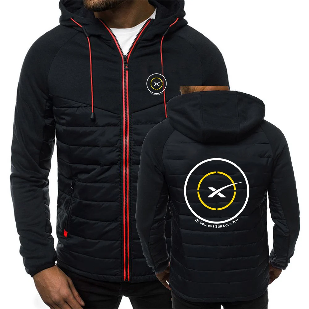

Space exploration technology company Space X Logo 2024 autumn and winter men's new fashion printing seven-color zipper hooded co