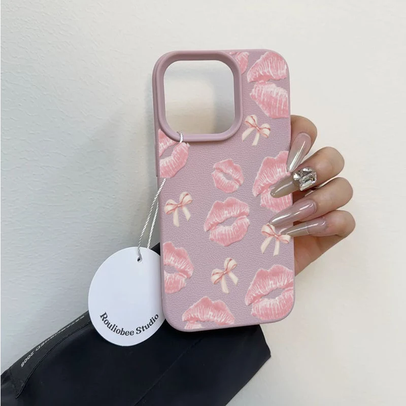 Red Lips Kiss Print Phone Case