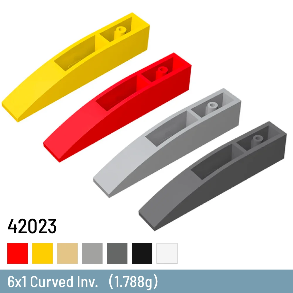 

30 Pcs / Lot DIY Building Blocks Size Compatible With 42023 Brick Plastic 6x1 Curved Inv. Toys for Children