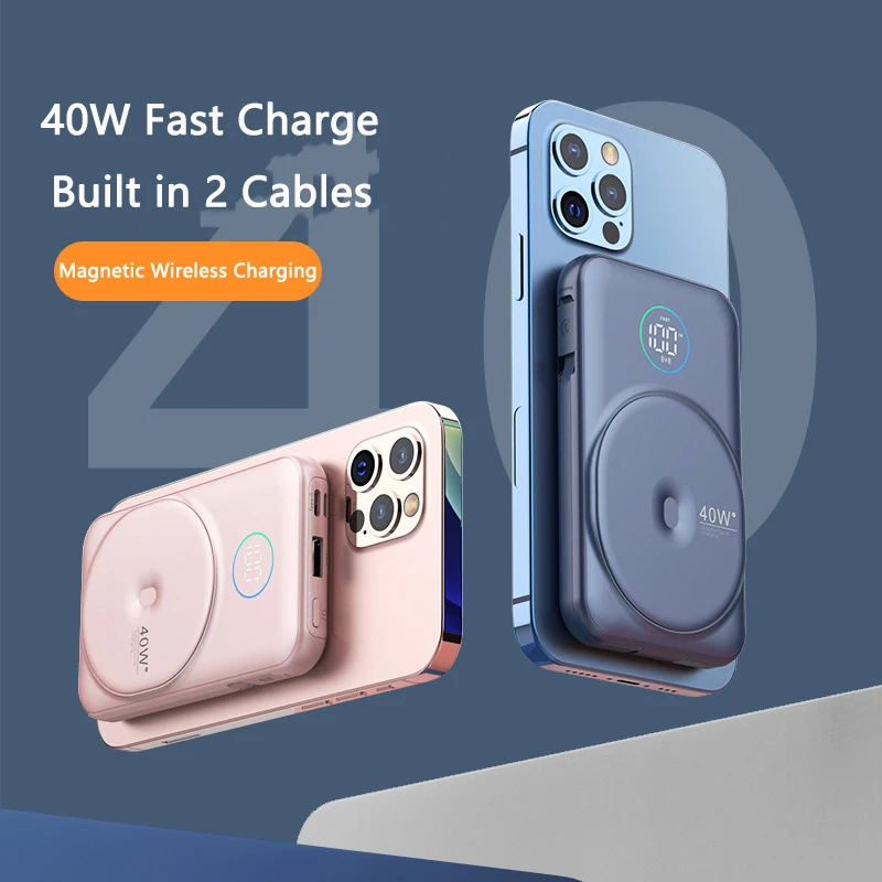 40W Fast Charging 20000mAh Powerbank for Laptop Samsung 15W Magnetic Qi Wireless Charger for iPhone 13 12 Poverbank with Cable power bank portable charger
