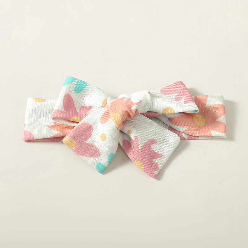 Description Picture 5 of itemBaby Girls Summer Shorts Sets Short Sleeve Floral Print Romper Shorts Headband Sets