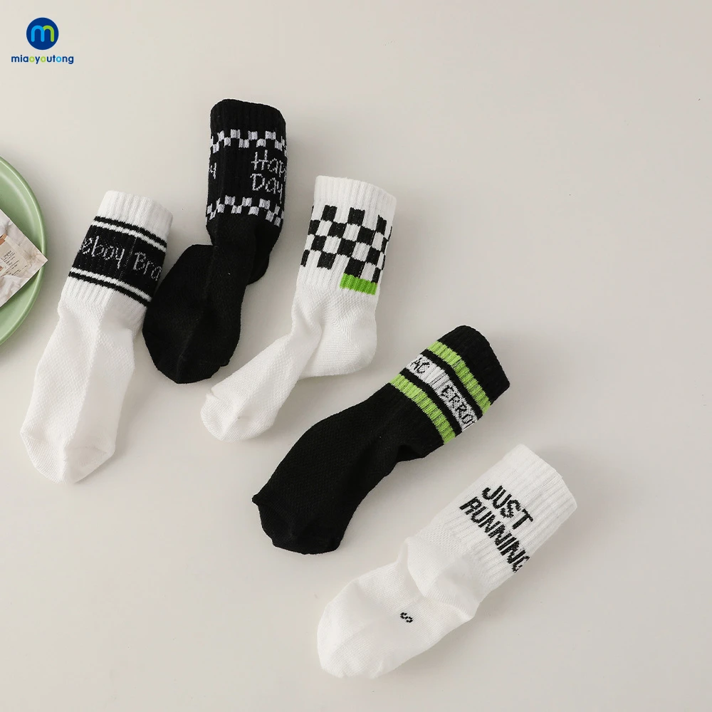 5 Pairs/Lot kids socks Fashion Spring Summer Mesh Cotton Children Socks Kids High Elastic Breathable Baby Girls Boys Sokcs Miaoyoutong